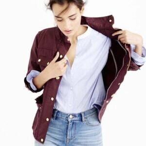J. Crew Downtown Field Waxed Utility Jacket Wine 19034 Size S